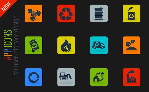 Vector recycle icon set