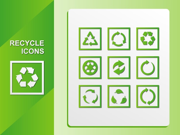 Recycle icons set vector