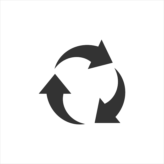 Recycle-icoon in platte stijl Hergebruik van vectorillustratie op witte geïsoleerde achtergrond Recyclingbord bedrijfsconcept