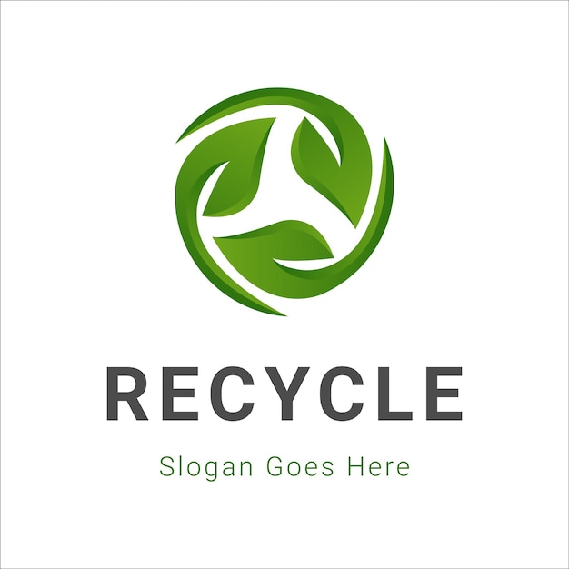 ベクトル リサイクル ロゴ デザイン 丸い四角形と五角形のロゴタイプのリサイクル リーフ