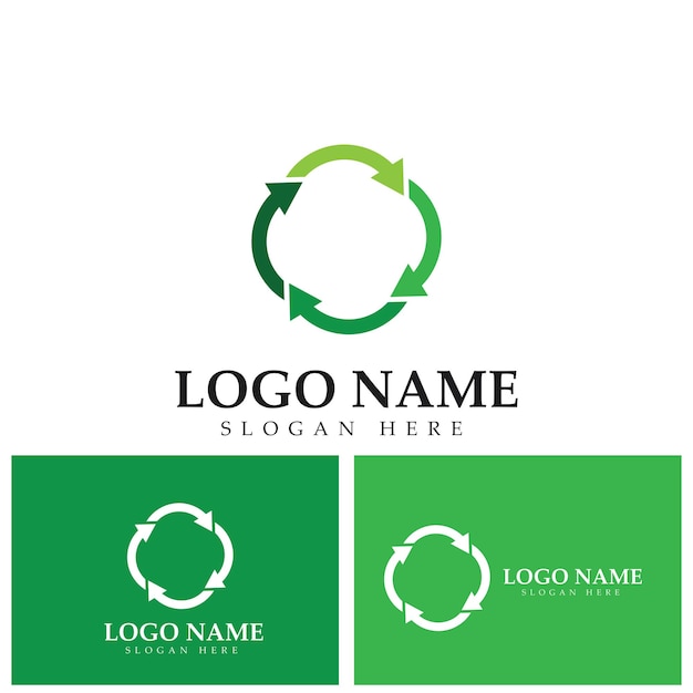 Recycle logo template or icon vector design