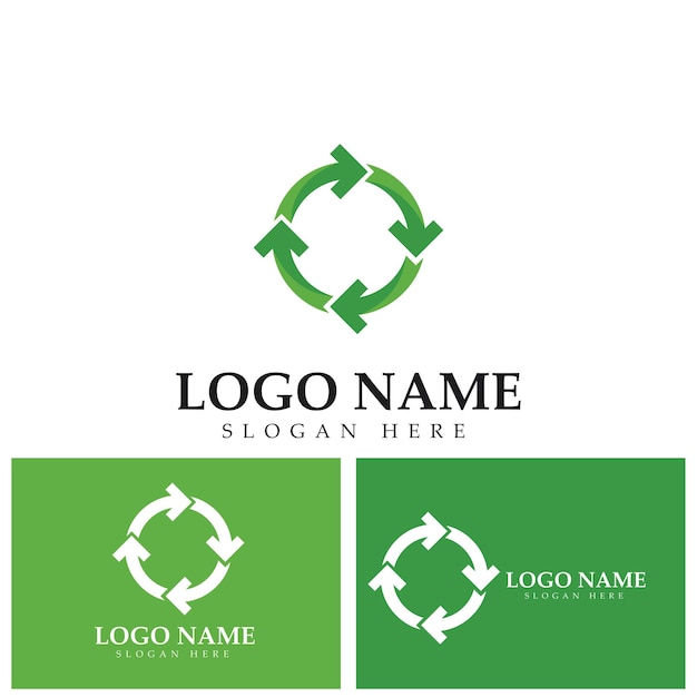 Recycle logo template or icon vector design