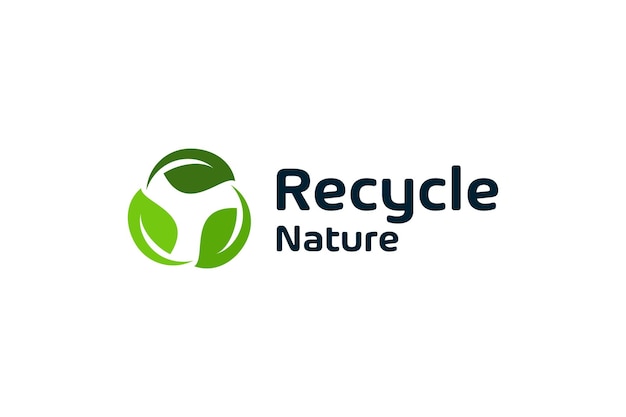 Vector recycle nature eco green logo design template