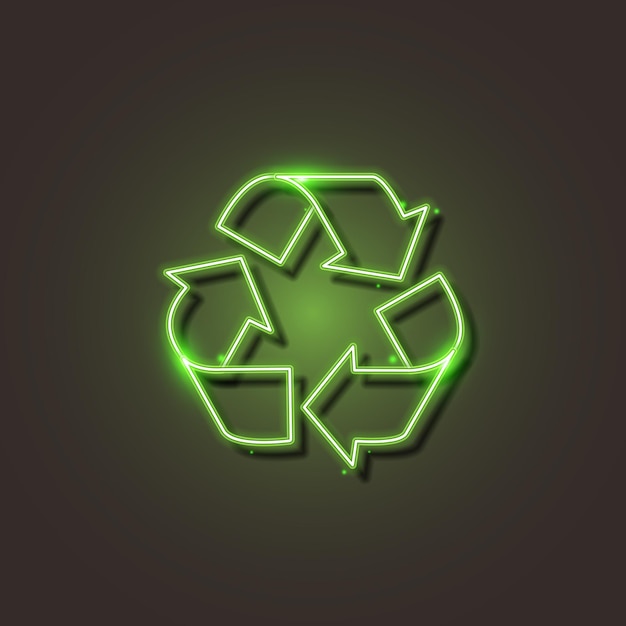 Vector recycle neon icon