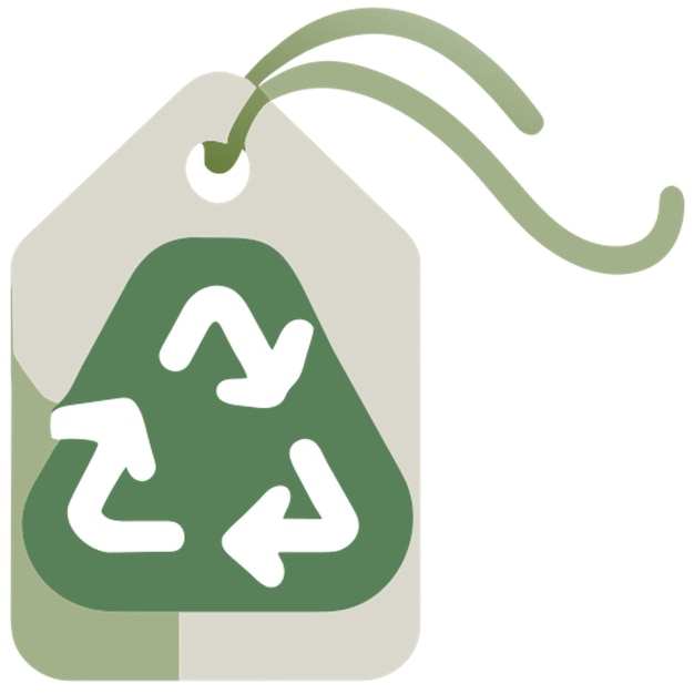 recycle price tag icon colored shapes