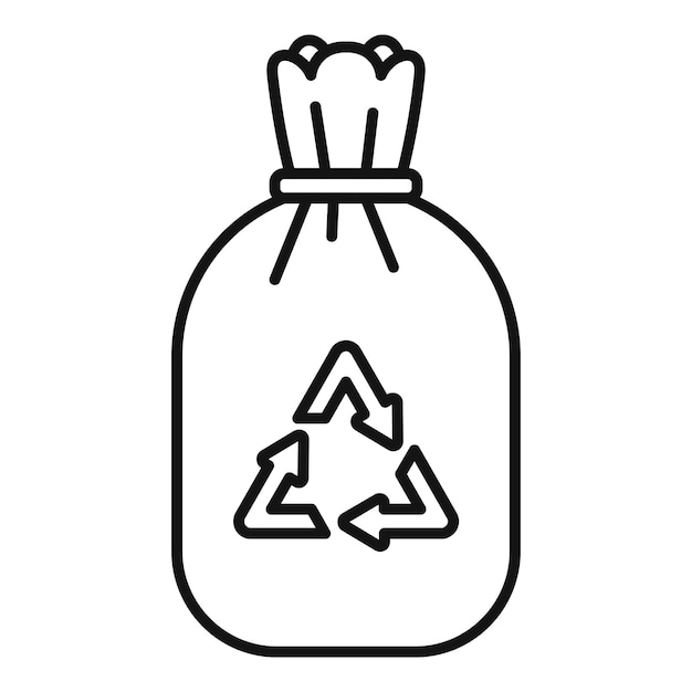 Vector recycle sack icon outline vector bag for trash