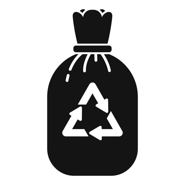 Vector recycle sack icon simple vector bag for trash