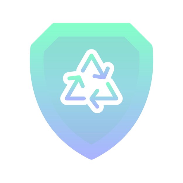 Recycle shield logo gradient design template icon element