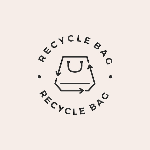 Vector recycle shopping bag vintage logo