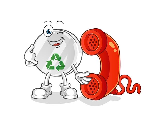 Recycle sign call mascot illustration