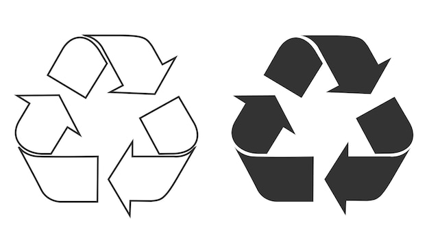 Recycle symbol icon vector Reusing symbol isolated Vector illustration