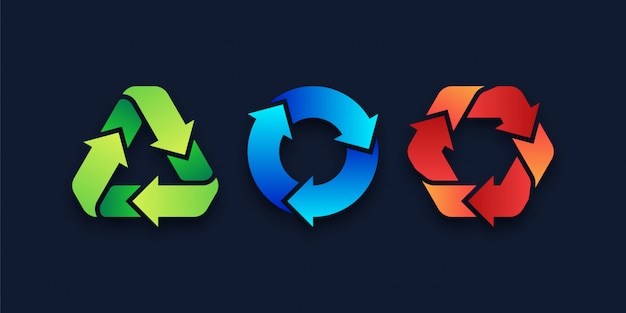 Vector recycle symbol icons