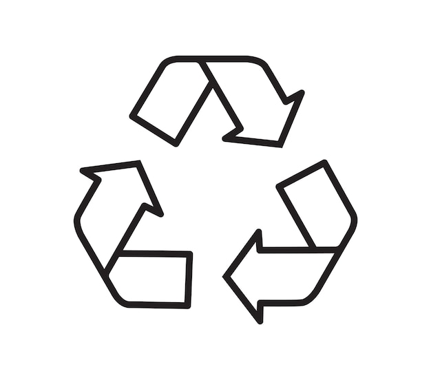 Vector recycle symbol line icon isolated vector illustration