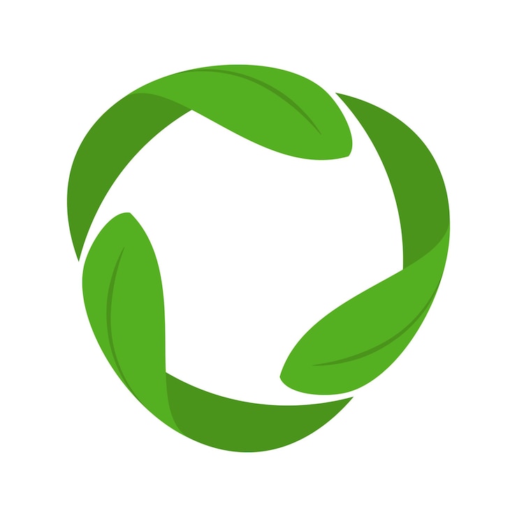Vector recycle symbol recycle recycling icon from leaves isolated on white background