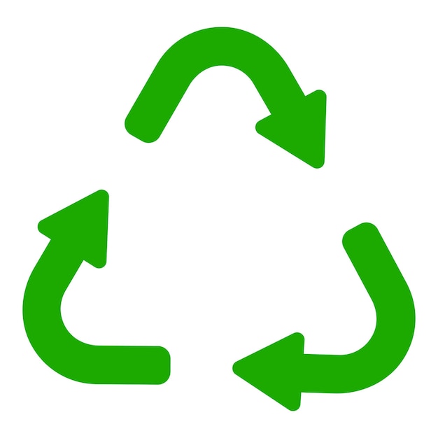 Recycle symboolpictogram Groene recycle of recycling pijlen pictogram Vector recycle teken