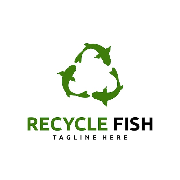 Recycle vis logo ontwerp voor siervissen logo of bedrijf bedrijfslogo vector pictogram label embleem