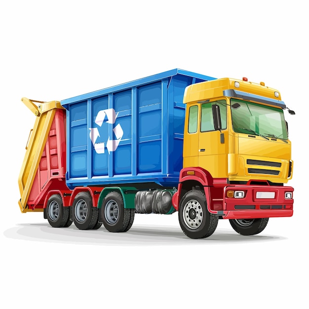 ベクトル recycle_waste_bins_and_garbage_truck_vector