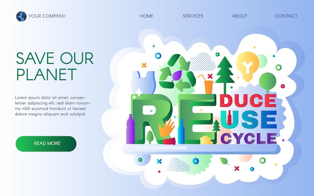 recycle waste company landing page