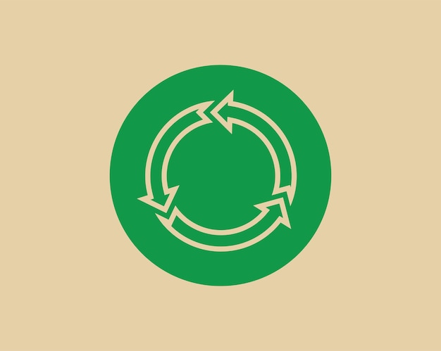 Vector recycle waste symbol and green arrow logo web icon concept flat vector illustration.