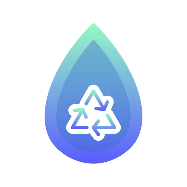 Vector recycle water logo gradient design template icon element