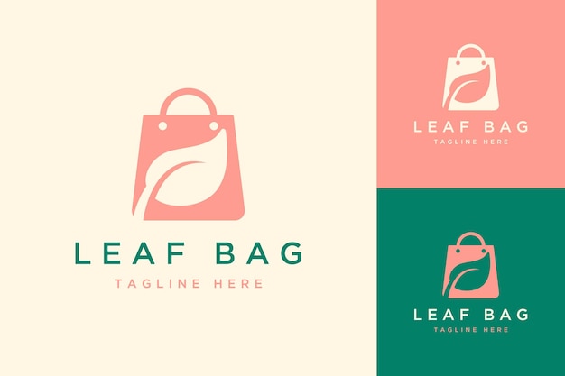リサイクルバッグデザインロゴまたは葉付きバッグ