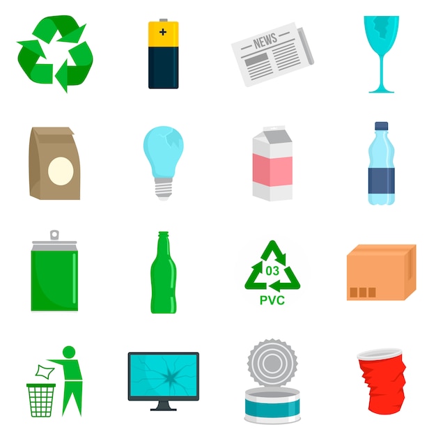 recycles day icon set