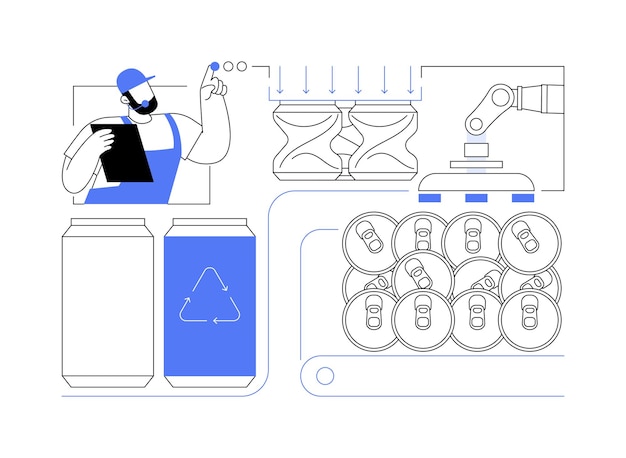 Вектор Абстрактная векторная иллюстрация переработки алюминия