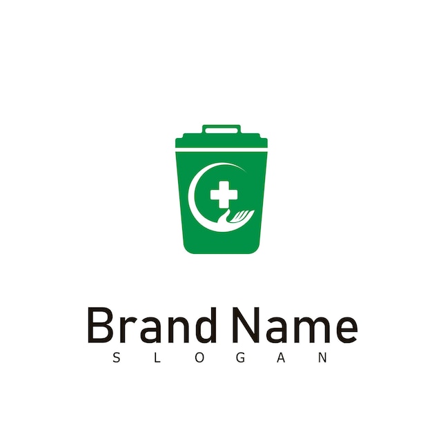 Recycling bins junk logo design symbol