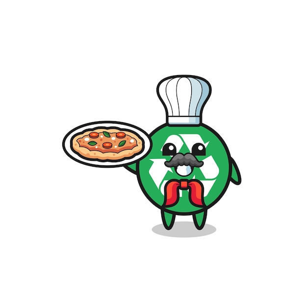 Recycling character as Italian chef mascot