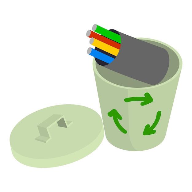 Vector recycling concept pictogram isometrische illustratie van recycling concept vector pictogram voor web