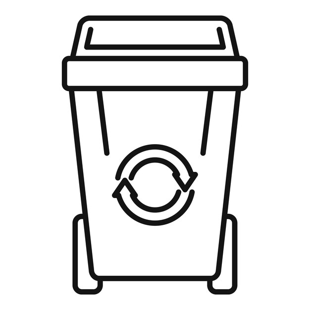 Vector recycling garbage bin icon outline recycling garbage bin vector icon for web design isolated on white background