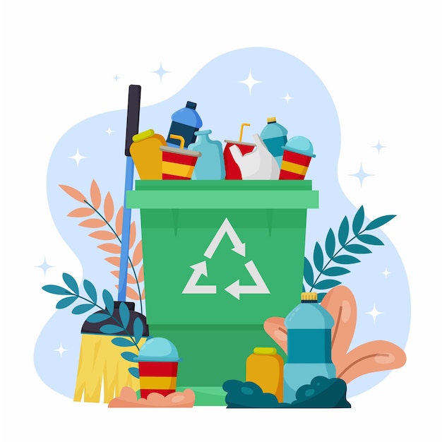 Recycling at Home Illustration