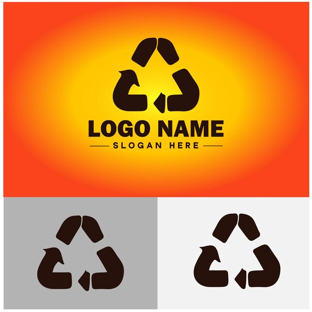 Recycling icon arrow bio garbage biodegradable waste reuse trash ecology environmental silhouette vector logo