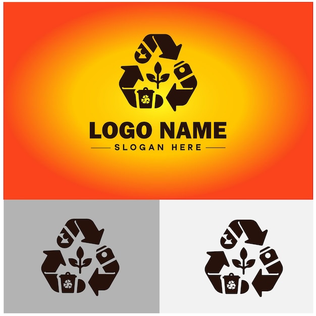 Recycling icon arrow bio garbage biodegradable waste reuse trash ecology environmental silhouette vector logo