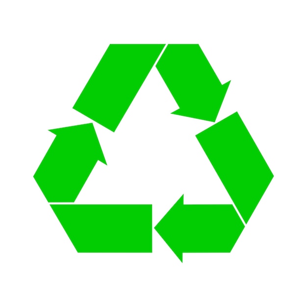 Recycling icon on green color vector design