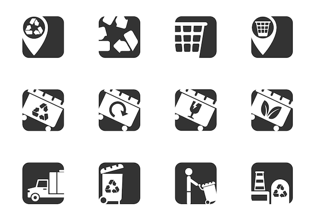 Recycling icon set