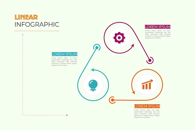 Vector recycling infographic 3 step