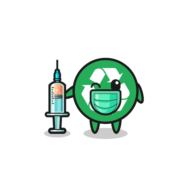 Recycling mascot as vaccinator