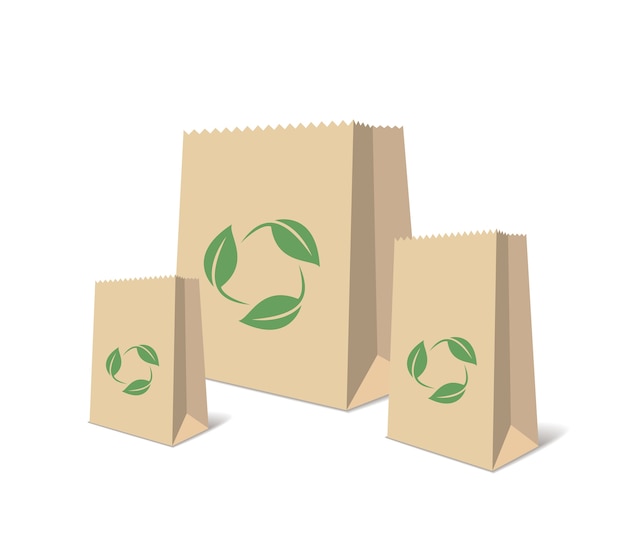 Vector recycling paper bags