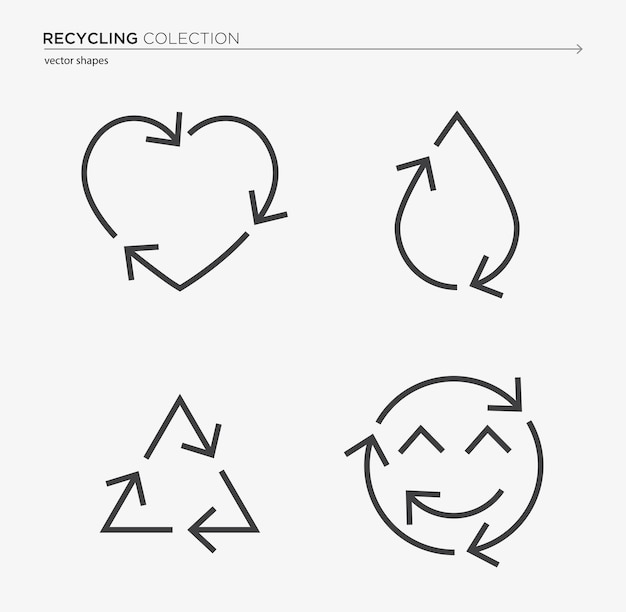 Vector recycling symbol collection vector design