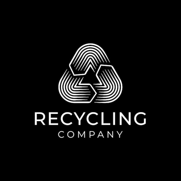 Vector recycling symbol icon logo template. recycled arrows design illustration. corporate brand identity