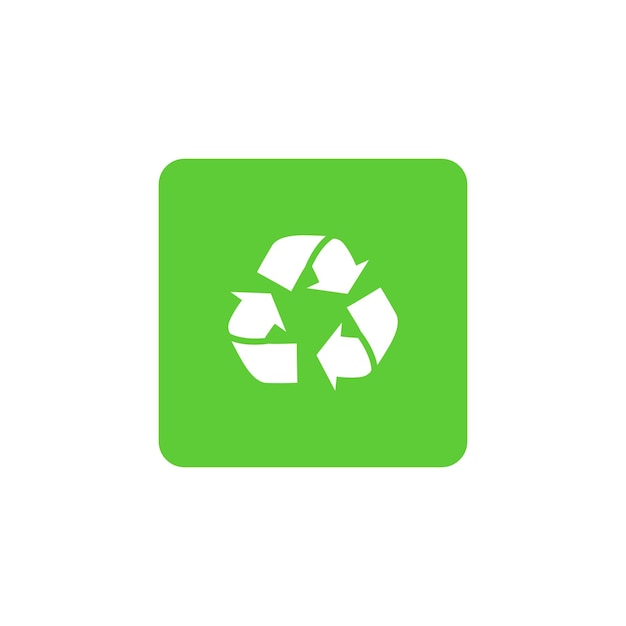 Vector recycling symbol sign icon tag background green and white