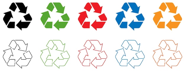 Recycling van vectorsymbolen