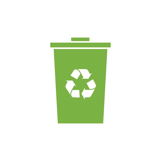 Vector recyclingbak met recycling symbool groen pictogram sorteer uw vuilnis en afval vector illustratie