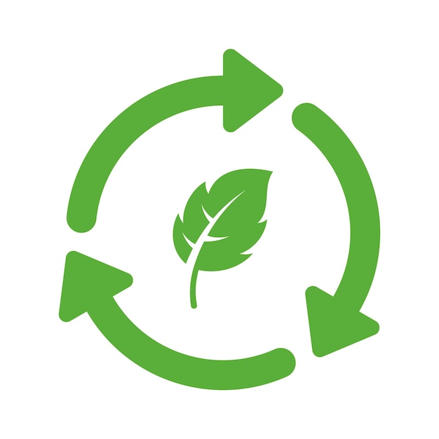 Vector recyle round arrows with leaf