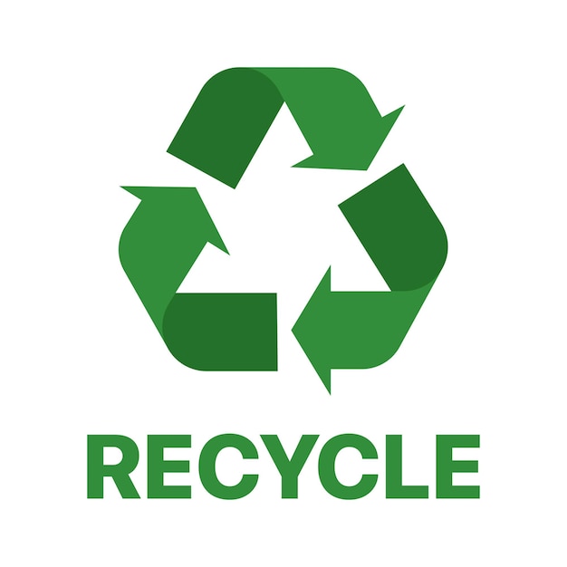 Vector recyle word with recycle sign