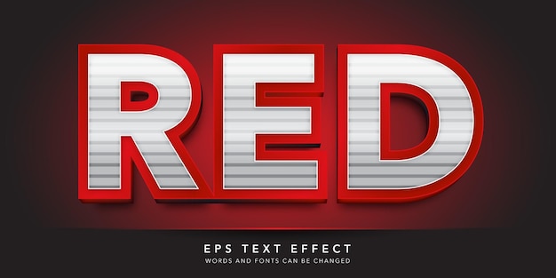 red 3d editable text effect