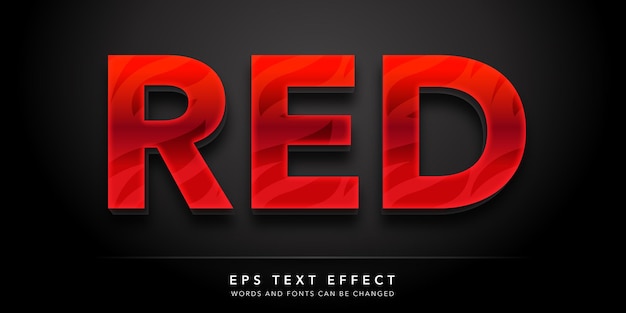 Red 3d editable text effect