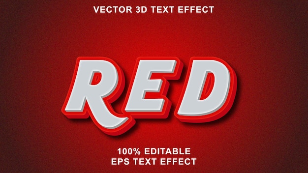 RED 3d редактируемый векторный шаблон оформления текстового эффекта