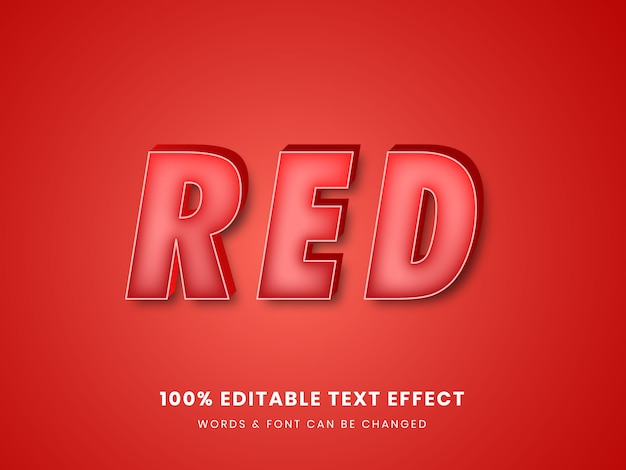 Red 3d full editable text effect